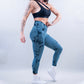 EVOLVE CROSSOVER SCRUNCH LEGGINGS - OCEAN TIE DYE