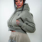 PREMIUM CROP HOODIE - OLIVE