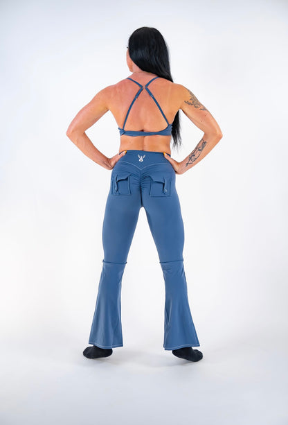 AURORA FLARE LEGGINGS - TWILIGHT BLUE