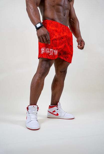 AEFT MESH SHORTS - CAJUN RED BANDANA