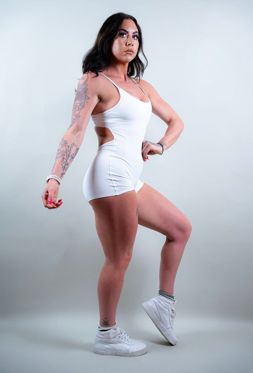 ELECTRA BODYSUIT SHORTS - WHITE