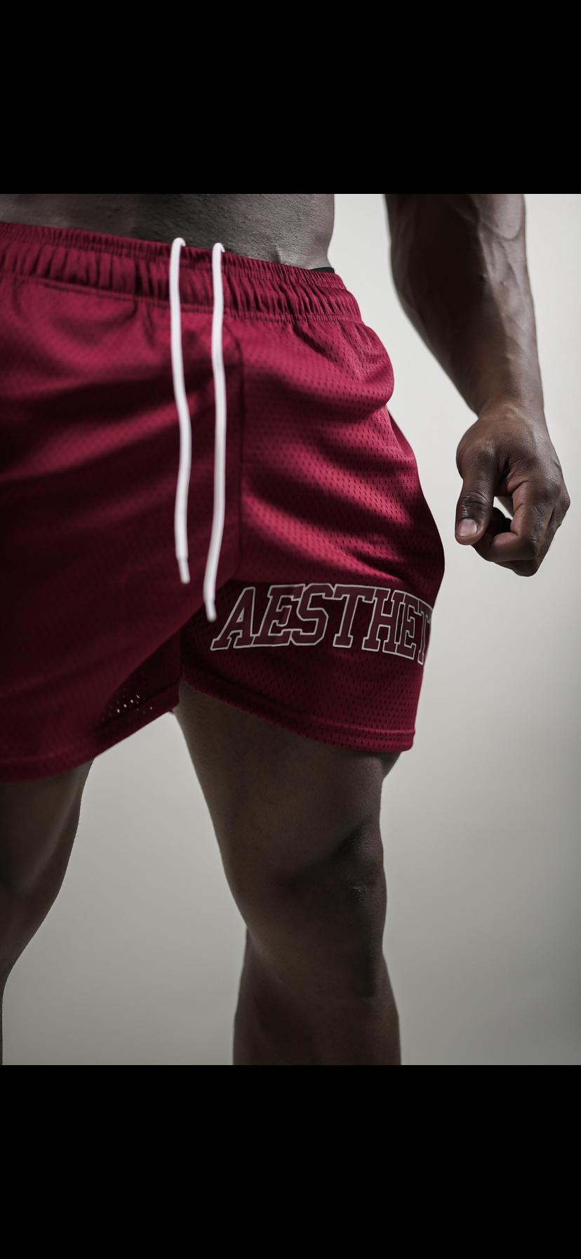 AESTHETICS MESH SHORTS - BURGUNDY