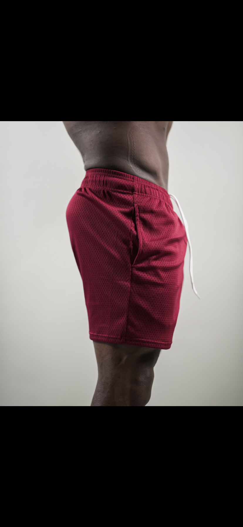 AESTHETICS MESH SHORTS - BURGUNDY