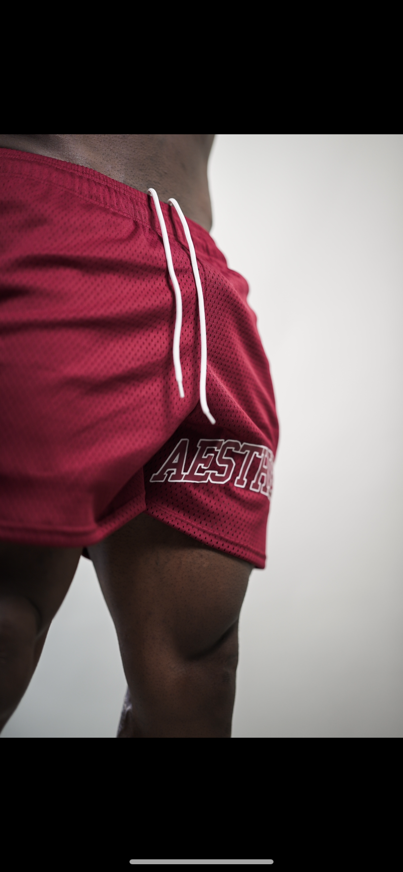 AESTHETICS MESH SHORTS - BURGUNDY