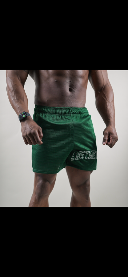 AESTHETICS MESH SHORTS - FOREST GREEN