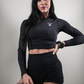 ELEVATE LONG SLEEVE CROP TOP - BLACK