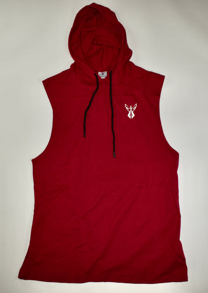 ICON SLEEVELESS HOODIE - BURGUNGY