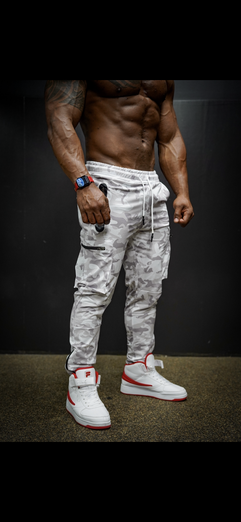 TACTICAL CARGO JOGGERS - WHITE CAMO