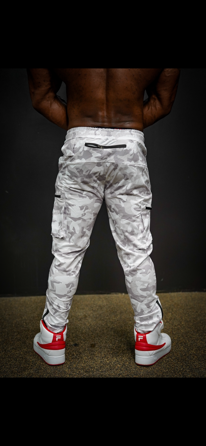 TACTICAL CARGO JOGGERS - WHITE CAMO