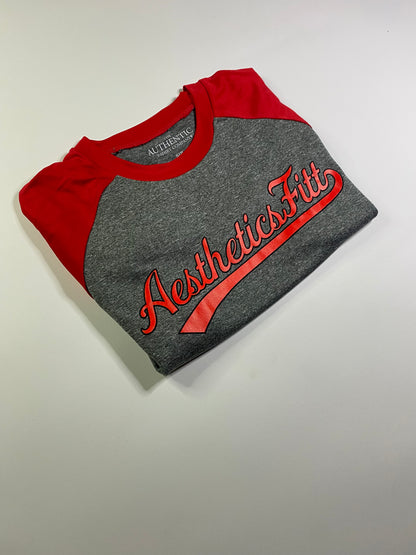 AestheticsFitt Raglan - Cajun Red / Grey
